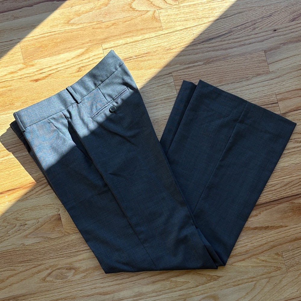 Theory Wool Grey Trousers | Straight Leg | 6